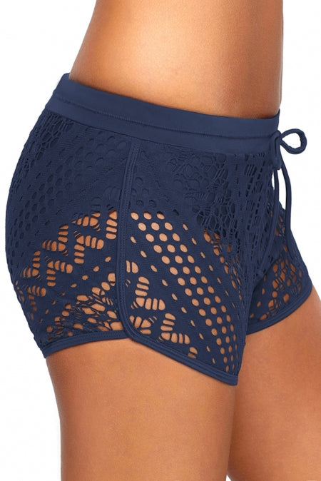 Full Size Tied Lace Swim Bottoms