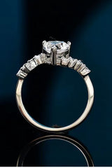 1 Carat Moissanite Heart 925 Sterling Silver Ring