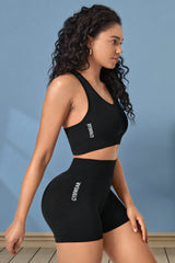 Cropped Sports Tank and Shorts Set